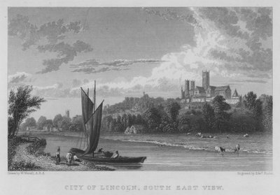 Città di Lincoln, vista sud-est da William (after) Westall