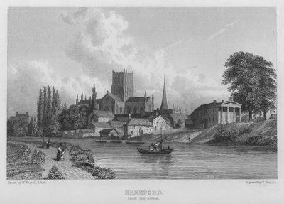 Hereford, dal fiume da William (after) Westall