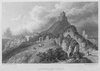 Castello di Launceston da William (after) Westall