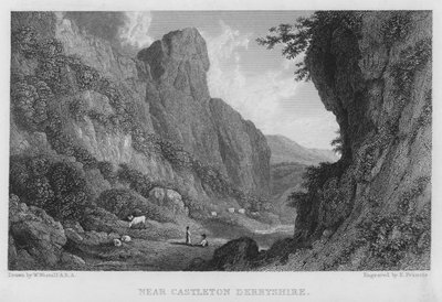 Vicino a Castleton, Derbyshire (incisione) da William (after) Westall