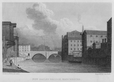 Nuovo ponte Bailey, Manchester (incisione) da William (after) Westall