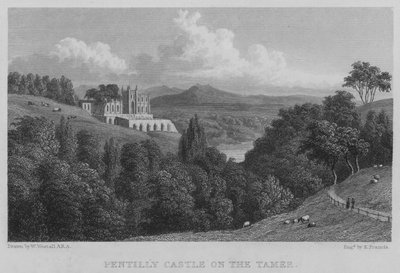 Castello di Pentilly sul Tamer da William (after) Westall