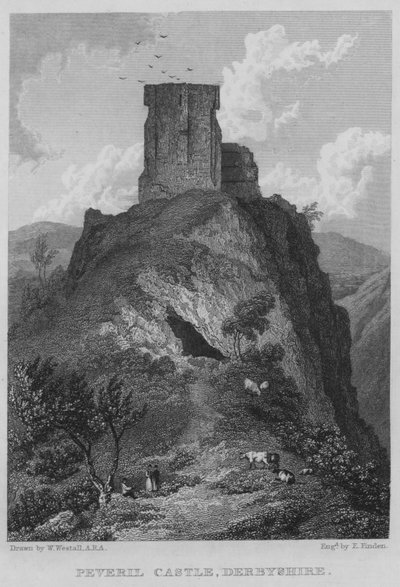 Castello di Peveril, Derbyshire da William (after) Westall
