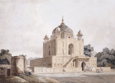 Il Mausoleo del Sultano Parviz, vicino ad Allahabad da William (circle of) Daniell