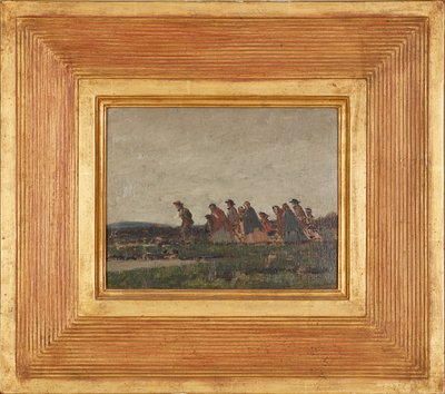 Figure che attraversano un paesaggio da William (circle of) Nicholson