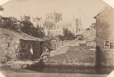 Cattedrale di Ripon da sud-est, adiacente al fiume Skell, 1855 ca. 1855 (foto) da William A. Pumphrey