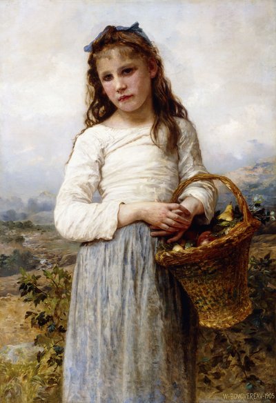 Una giovane ragazza con un cesto di frutta, 1905 da William Adolphe Bouguereau