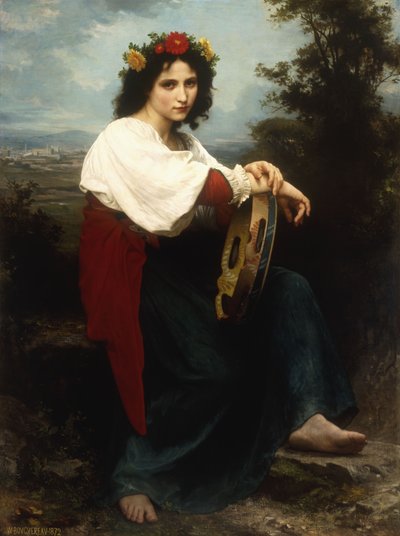 Donna italiana con tamburello da William Adolphe Bouguereau