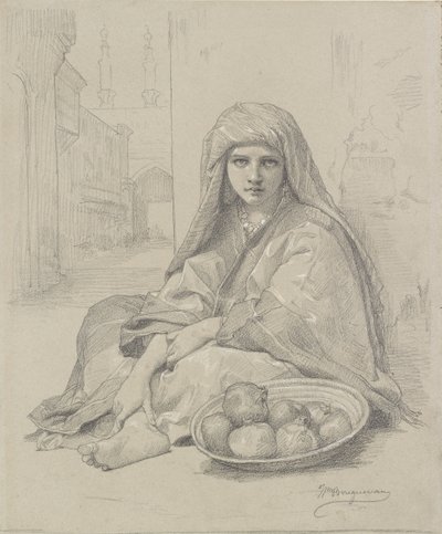 Ragazza nordafricana che vende melograni, fine XIX secolo da William Adolphe Bouguereau