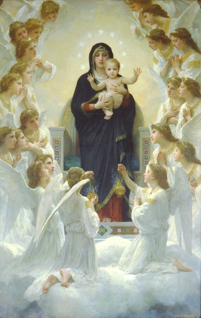 La Regina degli angeli o La Vergine con gli angeli da William Adolphe Bouguereau