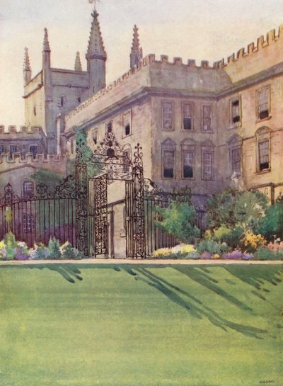 New College dal giardino da William Ainsworth Wildman