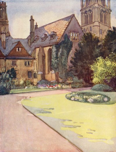 La Cattedrale di Cristo, ex St Frideswyde, dal giardino del Canonico da William Ainsworth Wildman