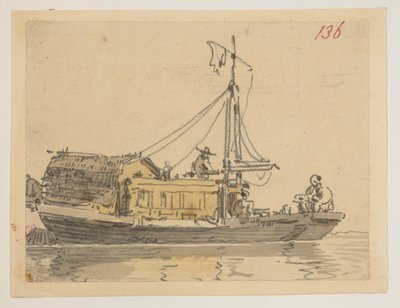 136. Una giunca, da un Album di 372 disegni di paesaggi, coste, costumi e vita quotidiana realizzati durante l