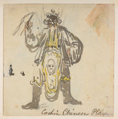 Giocatore di Cochin Chinese, da un Album di 372 disegni di paesaggi, coste, costumi e vita quotidiana realizzati durante l