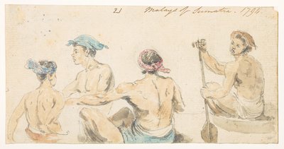 Malesi di Sumatra. 1794. da un Album di 372 disegni di paesaggi, coste, costumi e vita quotidiana realizzati durante l