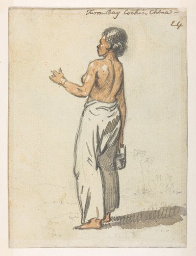 Donna della Baia di Turon, Cocincina, da un Album di 372 disegni di paesaggi, coste, costumi e vita quotidiana realizzati durante l