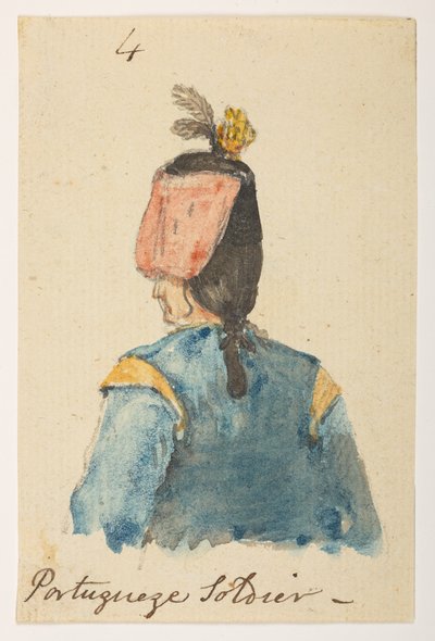 Soldato portoghese, da un Album di 372 disegni di paesaggi, coste, costumi e vita quotidiana realizzati durante l
