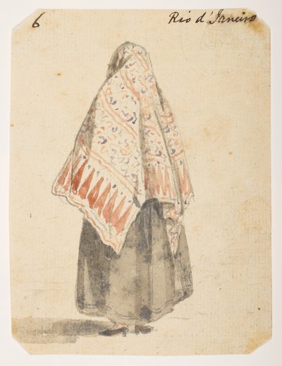 Donna a Rio de Janeiro. da un Album di 372 disegni di paesaggi, coste, costumi e vita quotidiana realizzati durante l