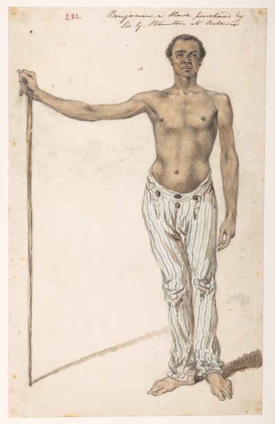 Benjamin - uno schiavo acquistato da Sir G. Staunton a Batavia. Album di 278 disegni di paesaggi, coste, costumi e vita quotidiana realizzati durante l