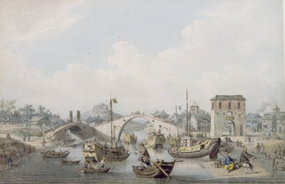 Barche sul fiume a Suchow, Cina da William Alexander