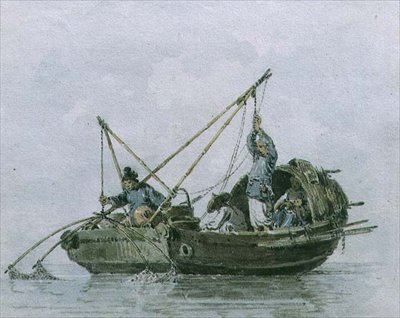 Pescatori cinesi in una giunca da William Alexander