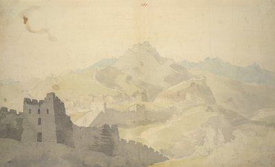 La Grande Muraglia Cinese, da Album di 220 disegni, principalmente profili di coste, costumi e vita quotidiana durante l