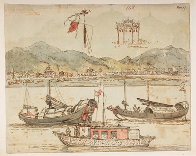 Barche e archi trionfali, da un Album di 372 disegni di paesaggi, coste, costumi e vita quotidiana realizzati durante l
