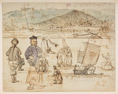 f.67 192 Studi di figure, con barche incluse in 192., da un Album di 372 disegni di paesaggi, coste, costumi e vita quotidiana realizzati durante l