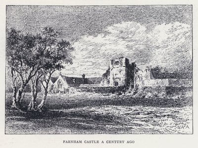 Castello di Farnham un secolo fa (incisione) da William Alexander Ansted