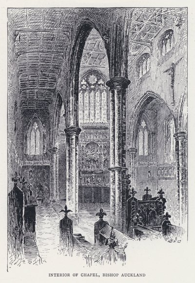 Interno della Cappella, Bishop Auckland (incisione) da William Alexander Ansted