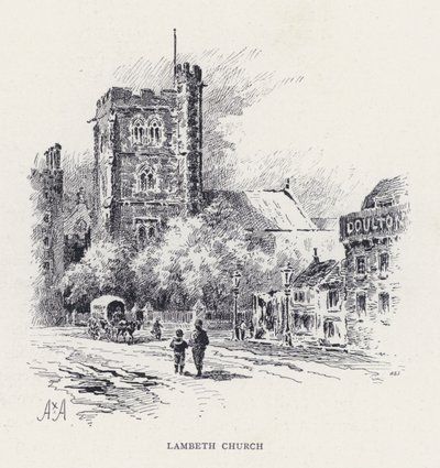 Chiesa di Lambeth (incisione) da William Alexander Ansted