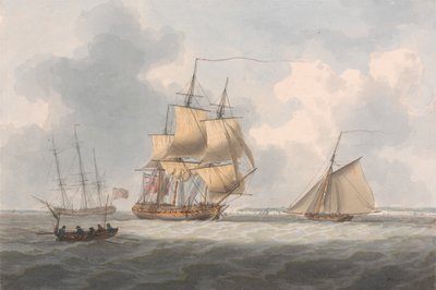 Una fregata in attesa di un pilota da William Anderson