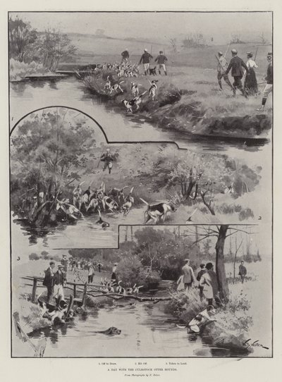 Una Giornata con i Segugi di Lontra di Culmstock da William Barnes Wollen