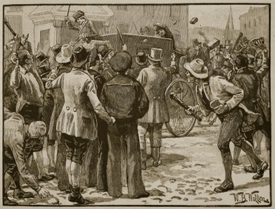 Attacco a Sir Charles Wetherell a Bristol, illustrazione da 