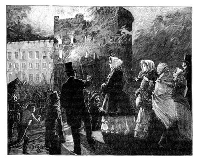 Incendio nella Torre del Principe di Galles, Castello di Windsor, c1850s, 1888 da William Barnes Wollen