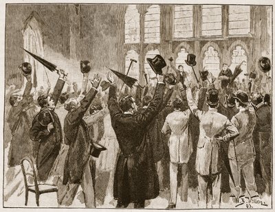 Incontro di Jingoes a Guildhall, Londra, 1878, illustrazione da 