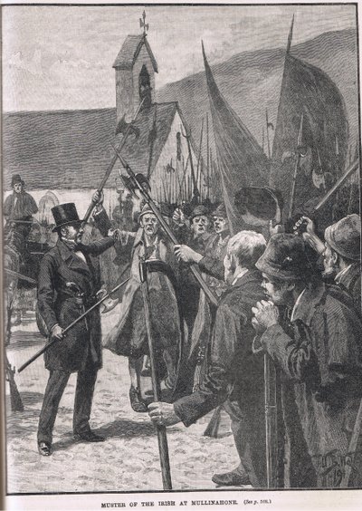 Adunata degli irlandesi a Mullinahone, illustrazione da 