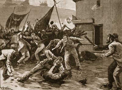 Rivolte a Belfast, 1886, illustrazione da 