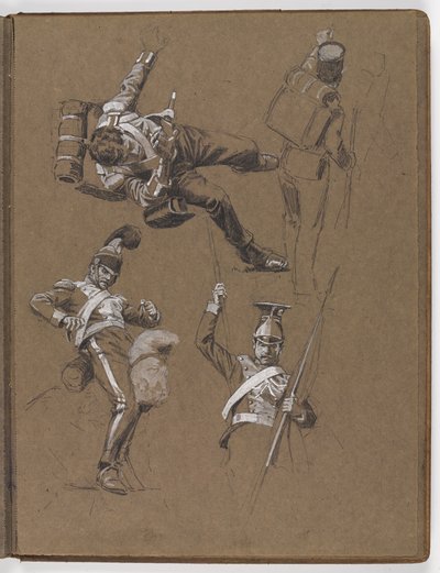 Studi per il dipinto a olio, La bandiera: Albuhera, 16 maggio 1811 da William Barnes Wollen
