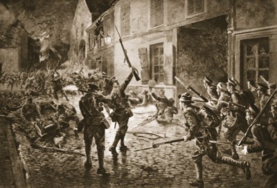 Le Guardie Coldstream a Landrecies, agosto 1914 da William Barnes Wollen