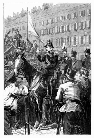 Il Re di Prussia che si rivolge ai berlinesi, 1848 da William Barnes Wollen