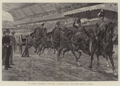Il torneo militare alla Royal Agricultural Hall, artiglieria a cavallo reale al galoppo da William Barnes Wollen