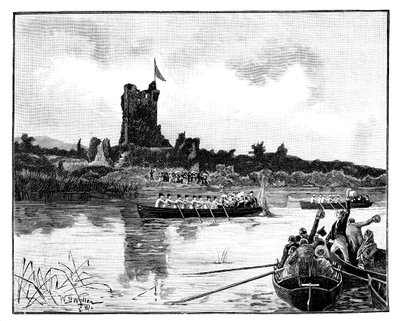 Il tour reale in Irlanda, visita al Castello di Ross, Killarney, 1887 da William Barnes Wollen