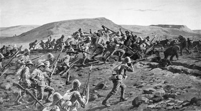I South Lancashires assaltano le trincee boere a Pieters Hill, Natal, 1900 da William Barnes Wollen
