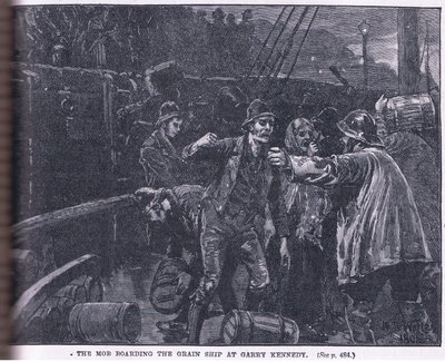 La folla che sale su una nave di grano a Garry Kennedy AD 1841 da William Barnes Wollen