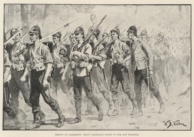 Truppe ad Aldershot, ordine di marcia pesante nel caldo da William Barnes Wollen