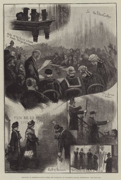 Elezione dei Pari rappresentanti per la Scozia, al Palazzo di Holyrood, Edimburgo da William Bazett Murray