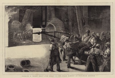 Lavorare un Calore Notturno, il Grande Martello a Vapore da 35 Ton a Woolwich Arsenal da William Bazett Murray