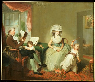 Ritratto di gruppo del signor e della signora Hayward con i loro figli, Mathilda e George, c.1789 da William Beechey