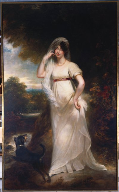 Ritratto di Harriet Wells in un Paesaggio Fluviale da William Beechey